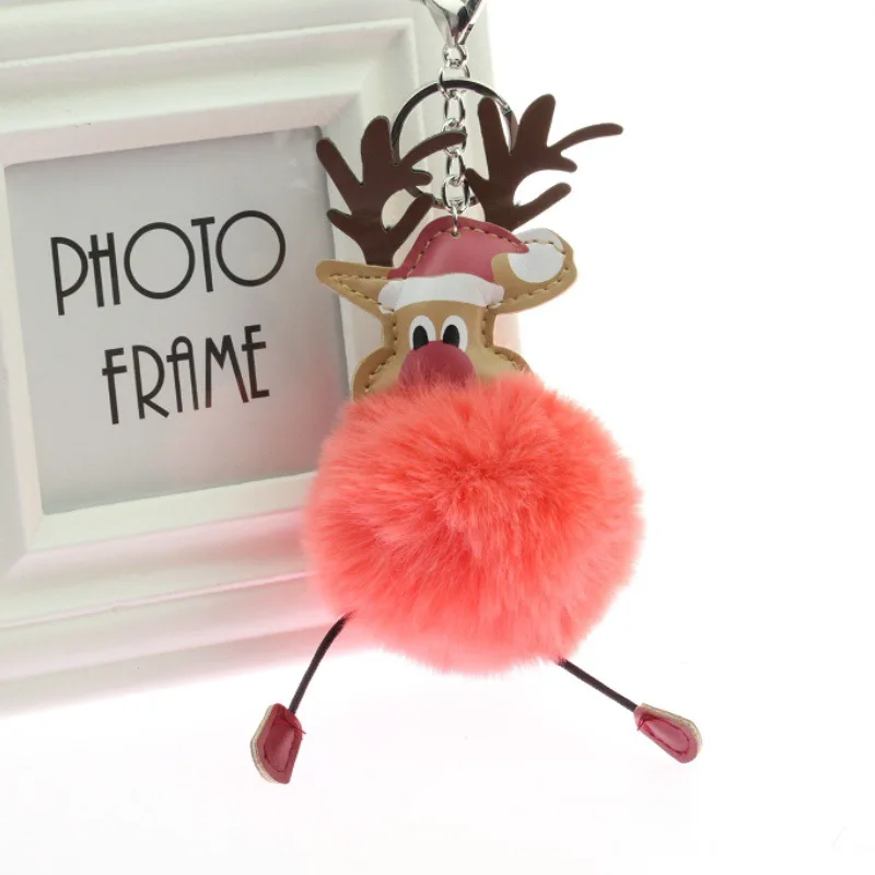 Рождественский брелок с подвеской в виде лося, брелок для волос, брелок для ключей, тонкий уникальный олень, украшение для дома, сумки, Рождественский Декор, подарок