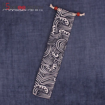 

BalleenShiny Printed Cotton Linen Tableware Storage Bag Portable Comb Chopsticks Spoon Drawstring Cloth Pouch Travel Picnic Bag