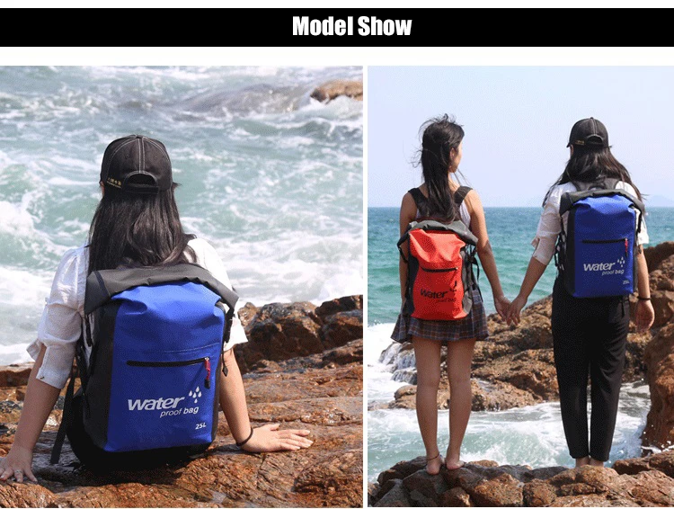 25L Outdoor Cycling Backpack Waterproof PVC Dry Sack Folding Bag Large Capacity for Swimming Rafting Sports Kayaking Travel Bag (19)