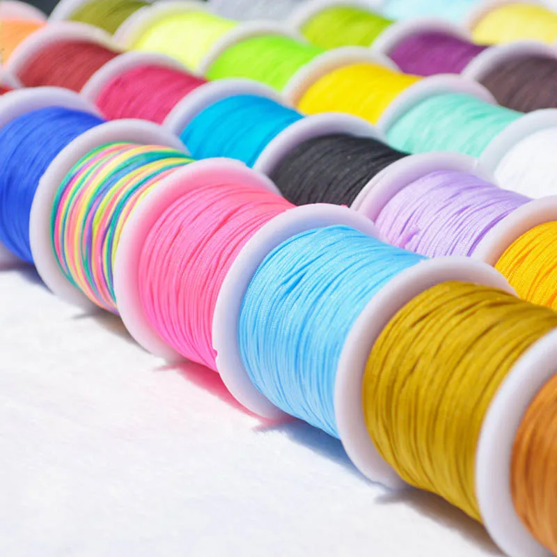

1Roll 0.8mm Nylon Cord Thread Chinese Knot Macrame Cord Bracelet Braided String DIY Tassels Beading String Thread Jewelry Making