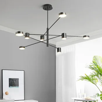 

Modern LED chandeliers living room suspended lamp loft luminaires Nordic dining room iron simple hanging lights fixtures