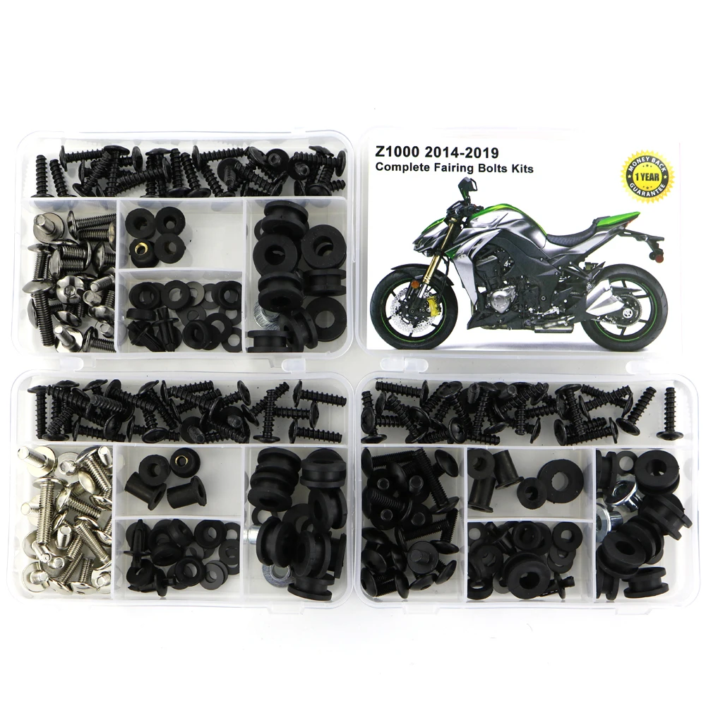 

For Kawasaki Z1000 2014 2015 2016 2017 2018 2019 Motorcycle Cowling Complete Full Fairing Bolts Kit Steel Fairing Clips Nuts