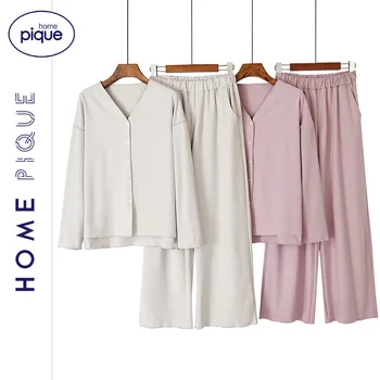 

The Third Generation of Dralon Thermal Underwear Female Autumn and Winter Frilled Long Sleeve Trousers Set Solid Col