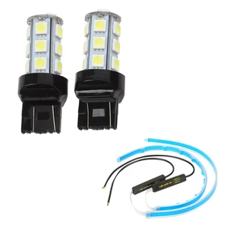 

4 Pcs 7443 7440 T20 White 18 LED 5050 SMD Tail Brake Light Bulbs, 2 Pcs 45Cm & 2 Pcs 50X20.5Mm
