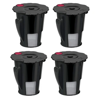 

4 Pack Reusable Coffee Filter Black for K-Cup My Keurig 2.0 Reusable K Cup Universal Refillable K Cups