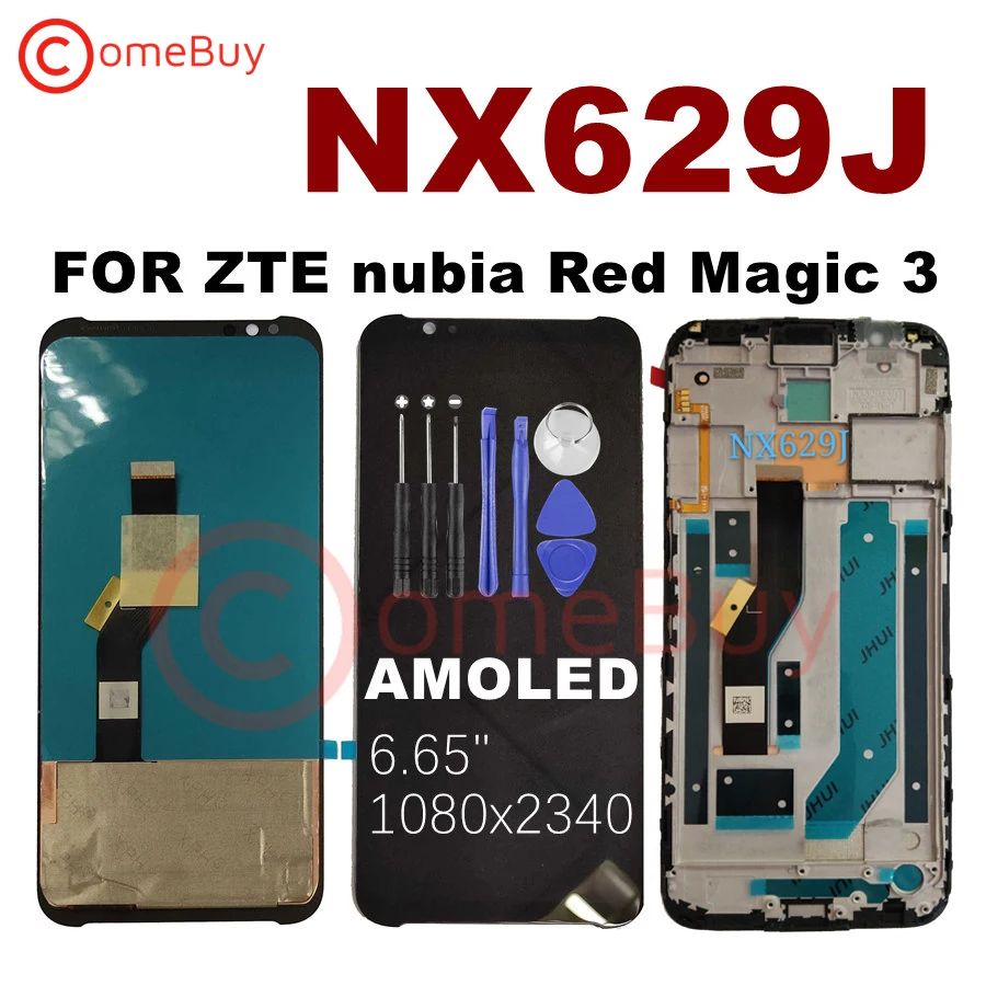 

NX629J Display For ZTE nubia Red Magic 3 LCD Touch Screen Digitizer With Frame For Nubia Red Magic 3 LCD Screen Magic3 Replace