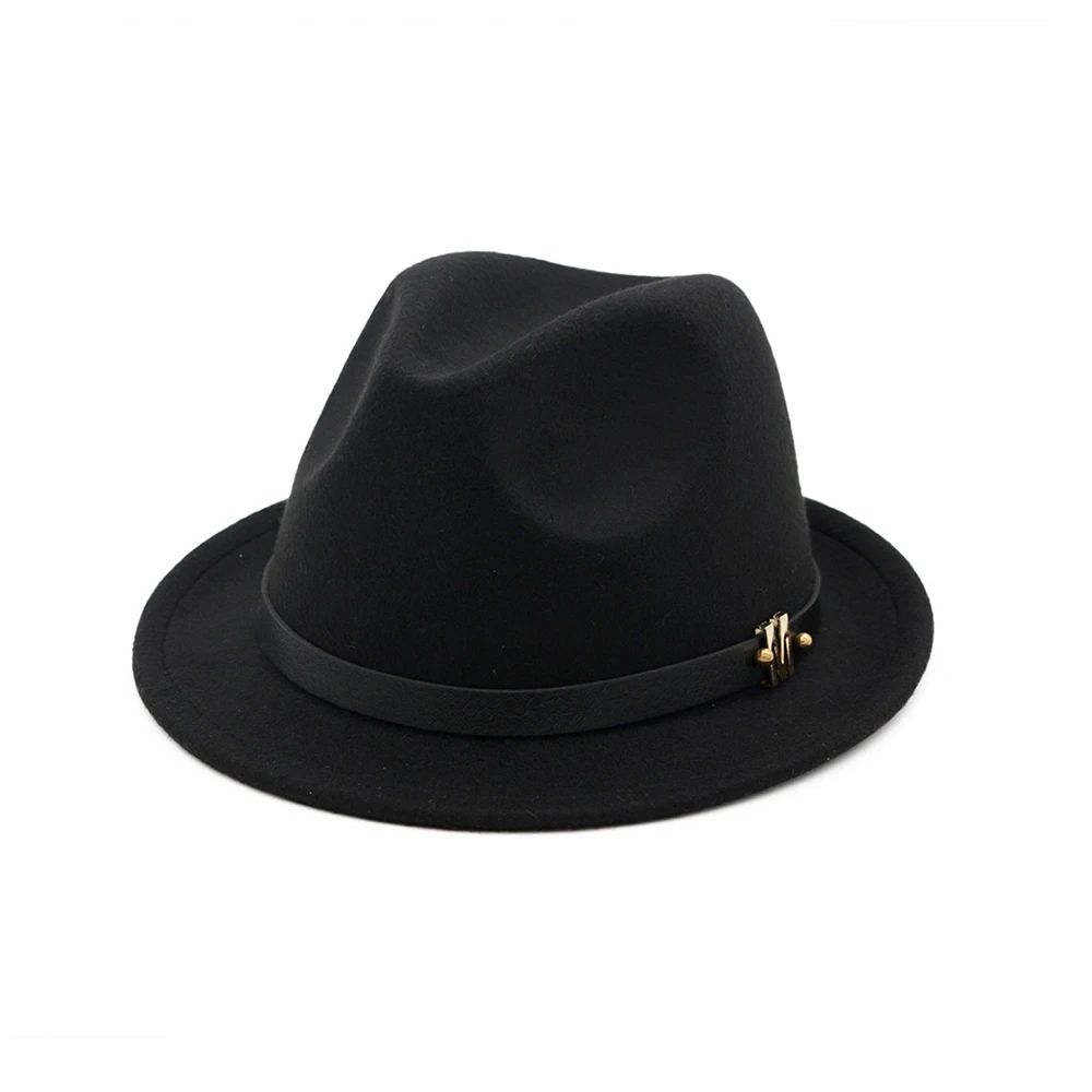 Унисекс Для мужчин и женская шляпа-федора поп Панама вечерние джазовая шляпа шесть Цвета Размеры окружности головы 56-58 см - Цвет: Black