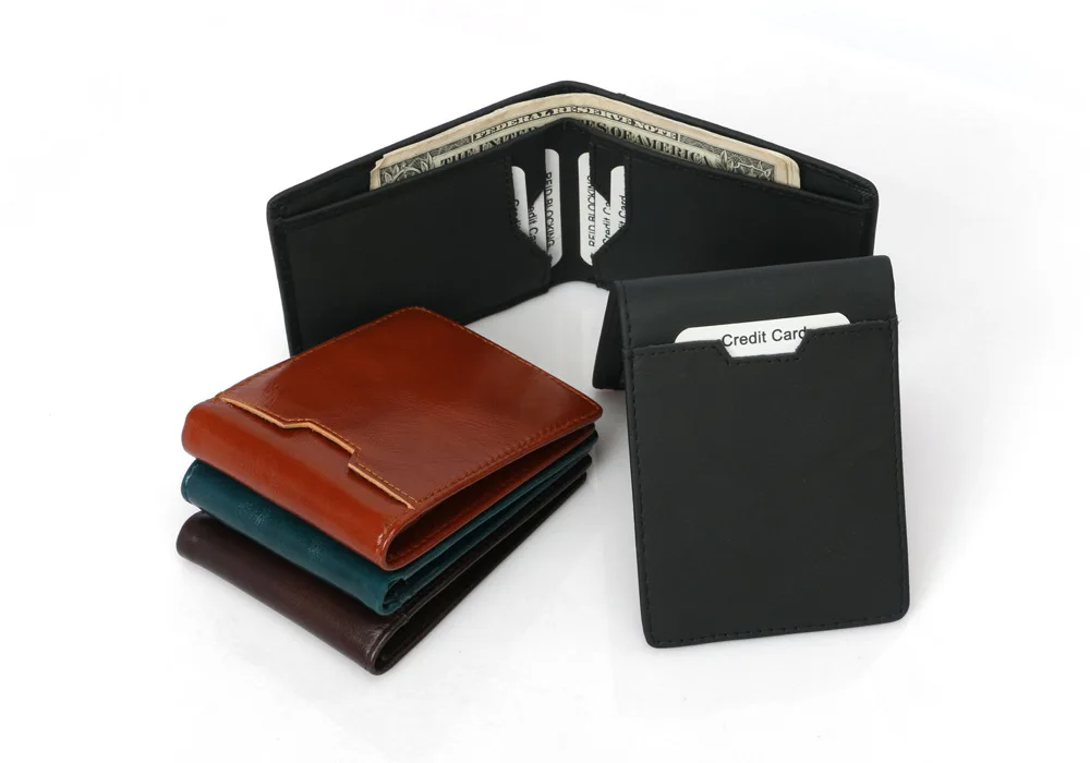 Slim Soft Wallet Genuine Leather Mini Credit Card Wallet Card Holders Men Wallet Thin Small Purse
