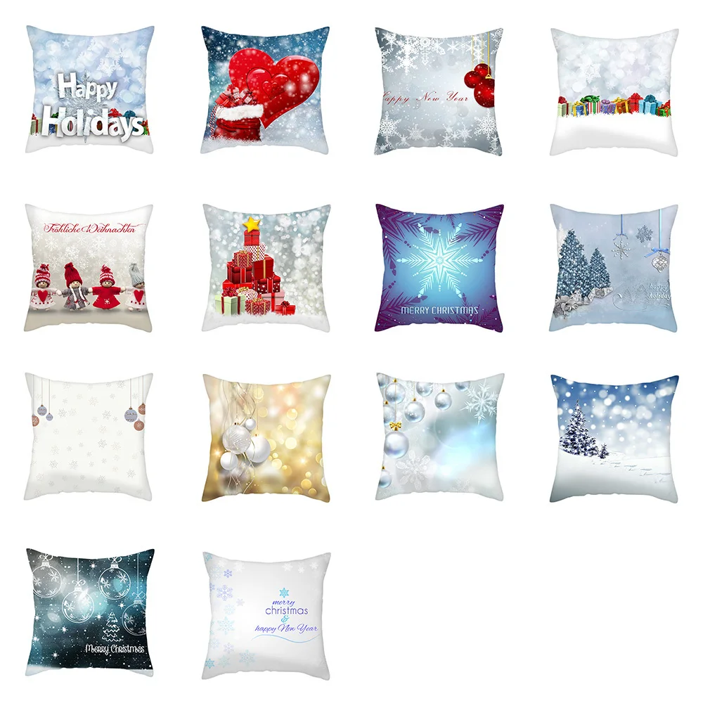 Рождественский живописный мультяшный подарок полиэстер декоративный чехол для