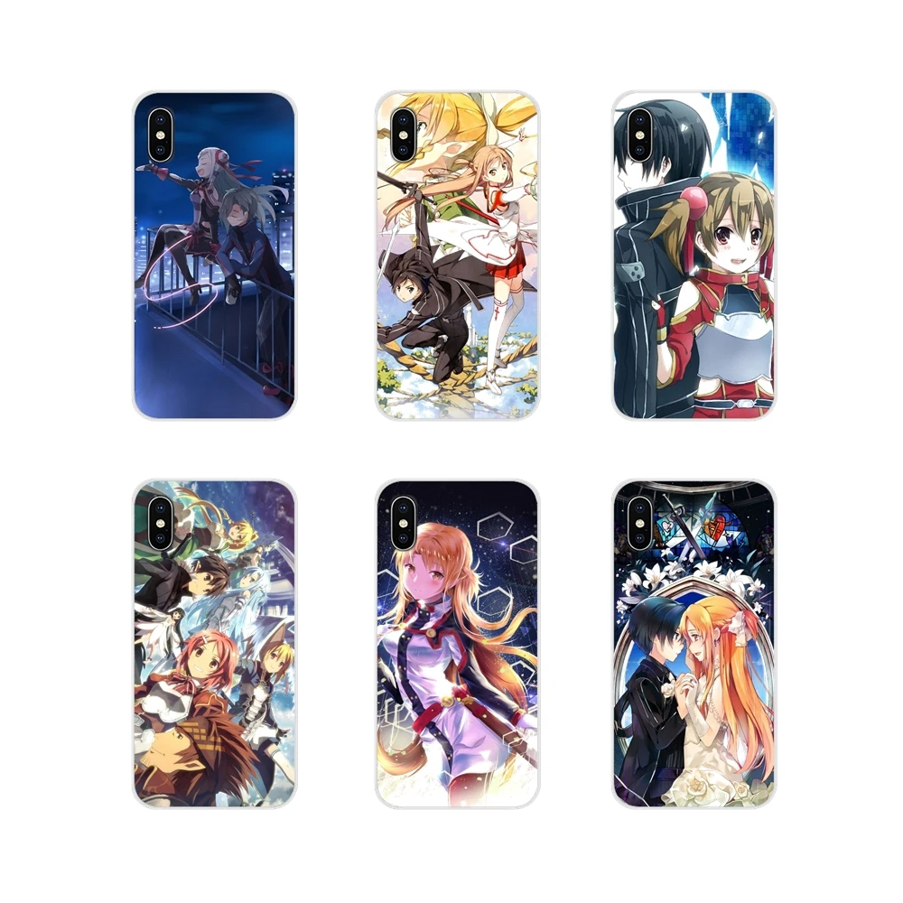 Sword Art онлайн игра Девушка Асуна Kito ТПУ прозрачные чехлы для huawei mate Honor 4C 5C 5X6X7 7A 7C 8 9