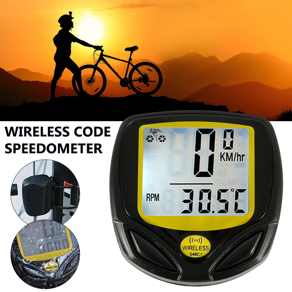 Waterproof Bike Speed Meter Wire Wireless Digital Ride Speedometer