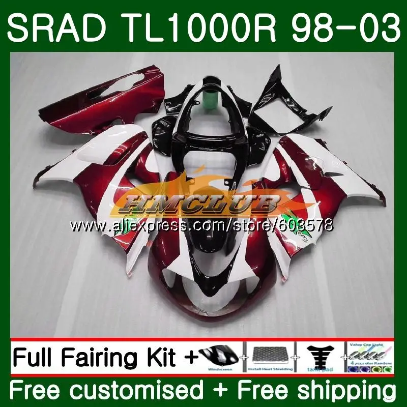 TL 1000R для Suzuki srad TL 1000 R TL1000R 98 99 00 01 02 03 16CL. 0 TL1000 R 1998 1999 2000 2001 2002 2003 обтекатель винно-красного цвета, Новинка - Цвет: No. 1