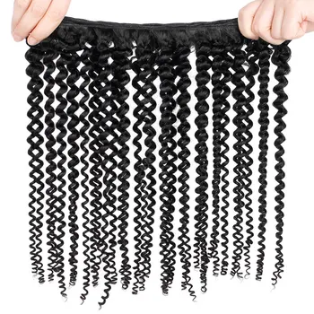 YVONNE Kinky Curly Virgin Brazilian Hair Weave 4A 4B Unprocessed Human Hair Bundles Natural Color 5