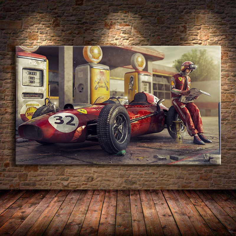 Vintage Racing Car Poster Art/Canvas Print Wall Art Poster Home Decor