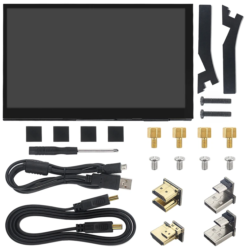 Raspberry Pi 5 7-дюймовый сенсорный экран IPS 1024x600 HD LCD HDMI-совместимый дисплей для RPI 4B 3B + OPI 5 AIDA64 ПК вторичный экран