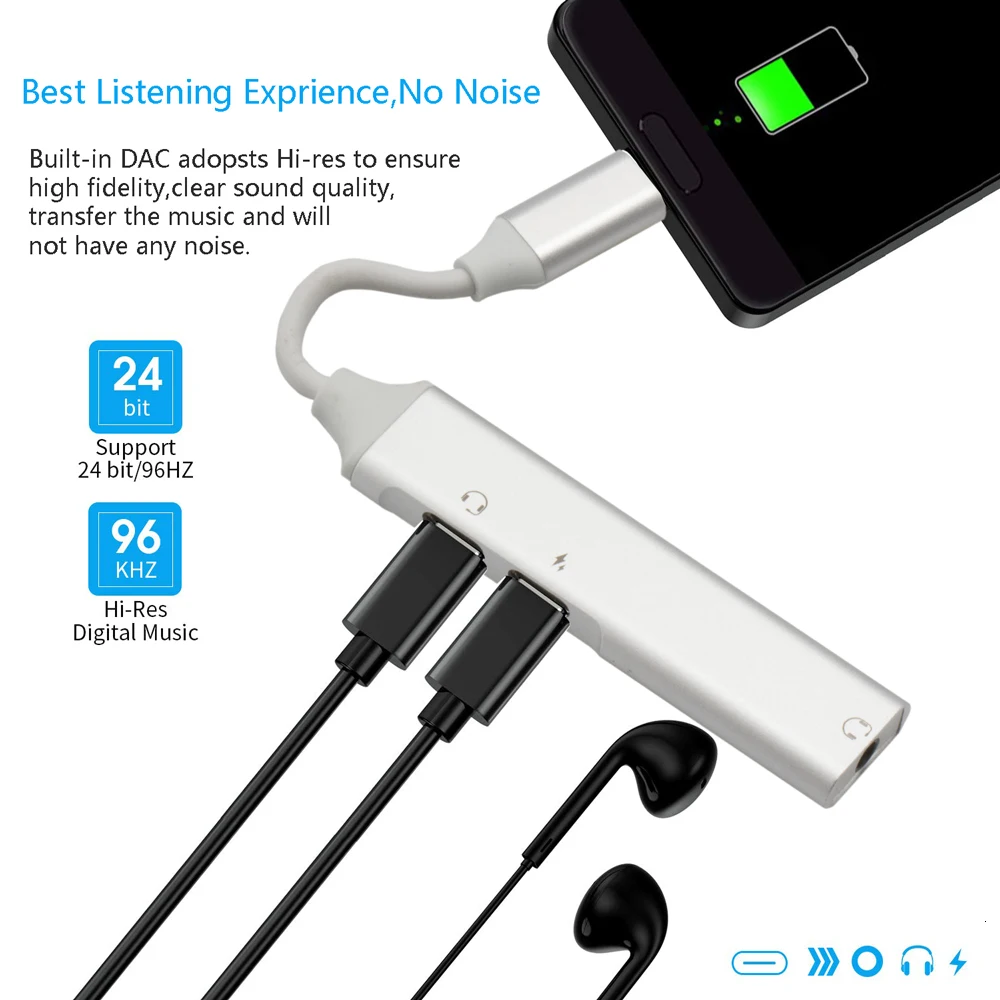 Usb type C 3,5 адаптер для наушников PD QC Зарядное устройство USB C до 3,5 мм разъем AUX адаптер для huawei mate 20 P30 pro Xiaomi mi x 2