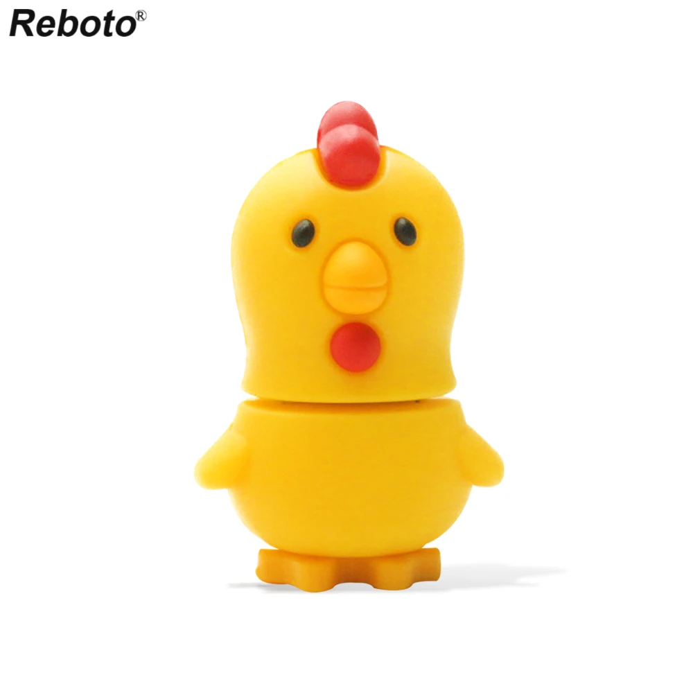 Cartoon Animated USB Flash Pendrive 64GB 32GB 16GB 8GB Mini Memory Stick Cute Yellow Duck Storage Device For PC