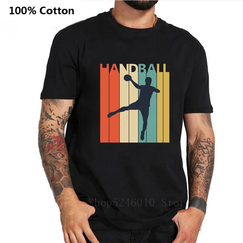 Camiseta de diseño impresionante para camiseta con gráfico de balonmano Vintage hombre, para el aire libre, sudadera de moda, Camisa de algodón de cuello redondo|Camisetas| - AliExpress