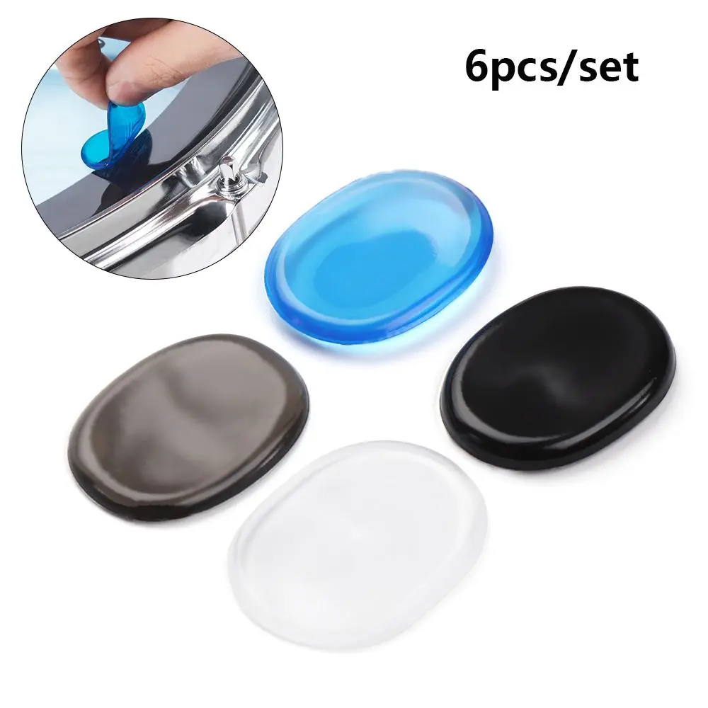 

6PCS/Set Accessories Instrument Transparent Mute Drum Muffler Drum Damper Drum Pad Percussion Pads