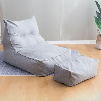 

Solid Pouf Living Room Washable Lounger Seat Home Protective All Seasons Bean Bag Bedroom Pedal Slipcover Lazy Sofa Cover Soft