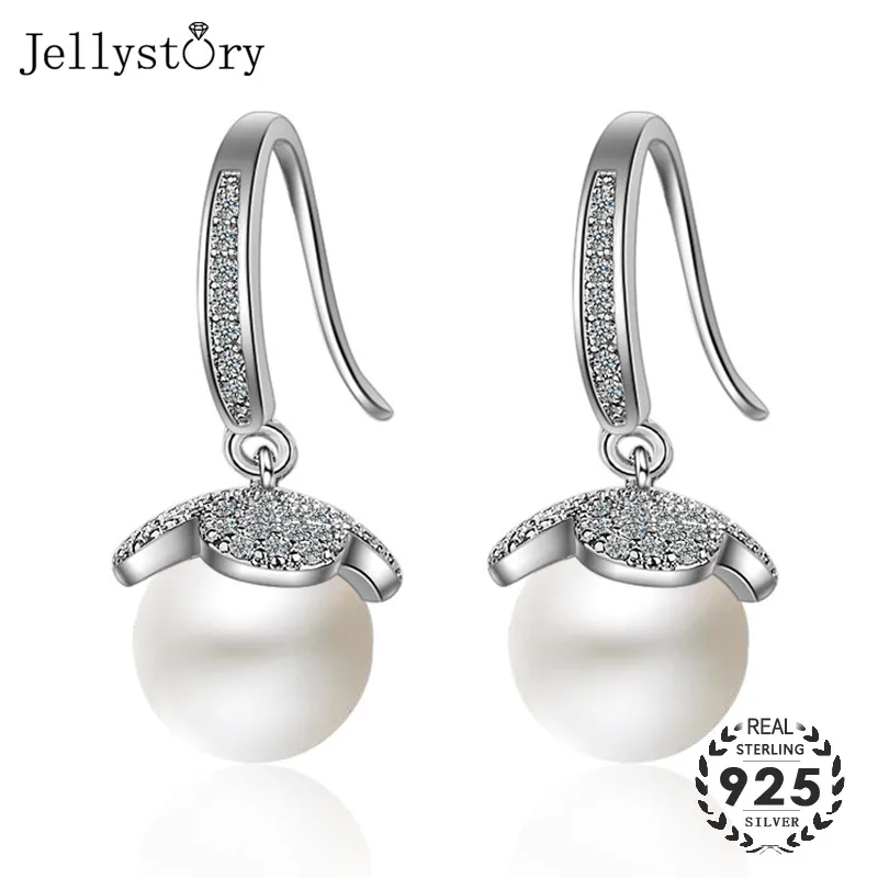 Серьги Jellystory из серебра 925 пробы с жемчугом и цирконом ювелирные изделия