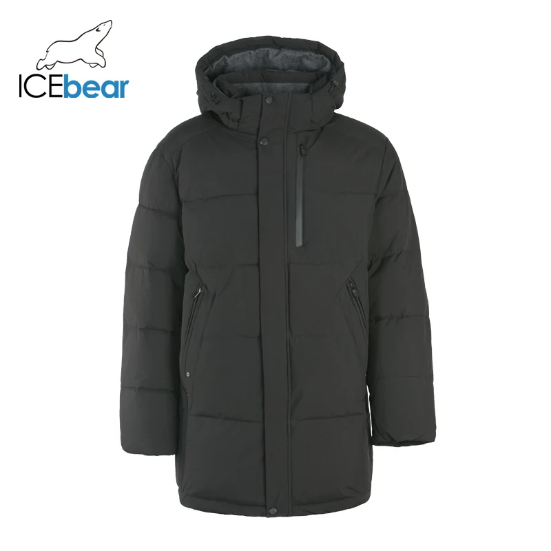 ICEbear Новая зимняя мужская одежда высококачественное Мужское пальто с капюшоном брендовая куртка MWD19937I