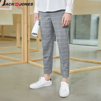 

JackJones Men's Fashion Style Business Causal Slim Fit Plaid Pants Menswear| 220114527