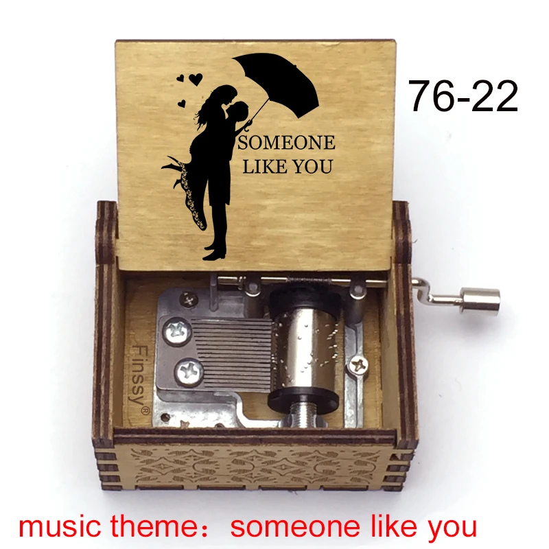 pop music someone like you Music Box song 18 Note color print Wood Hand movement home office ornaments birthday gift toy