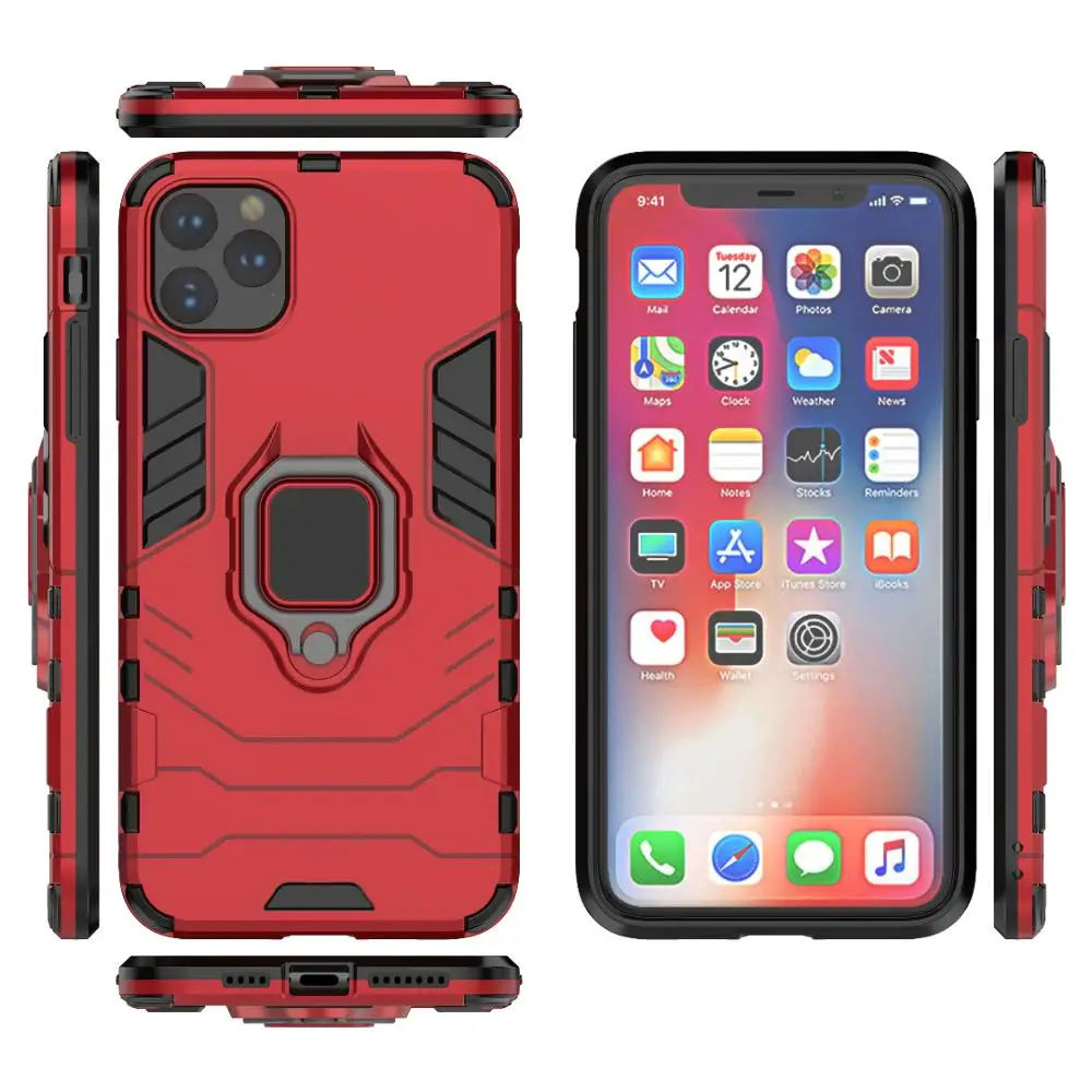 

Black Panther Armor Heavy Duty Robot Case For iPhone 11 Pro Stand Detachable Rugged Hybrid Back Cover Case For iPhone 11 Pro Max