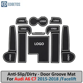 

Anti-Slip Mat For Audi A6 C7 2015 2016 2017 2018 Gate Slot Coaster Anti-Dirty Door Groove Mat