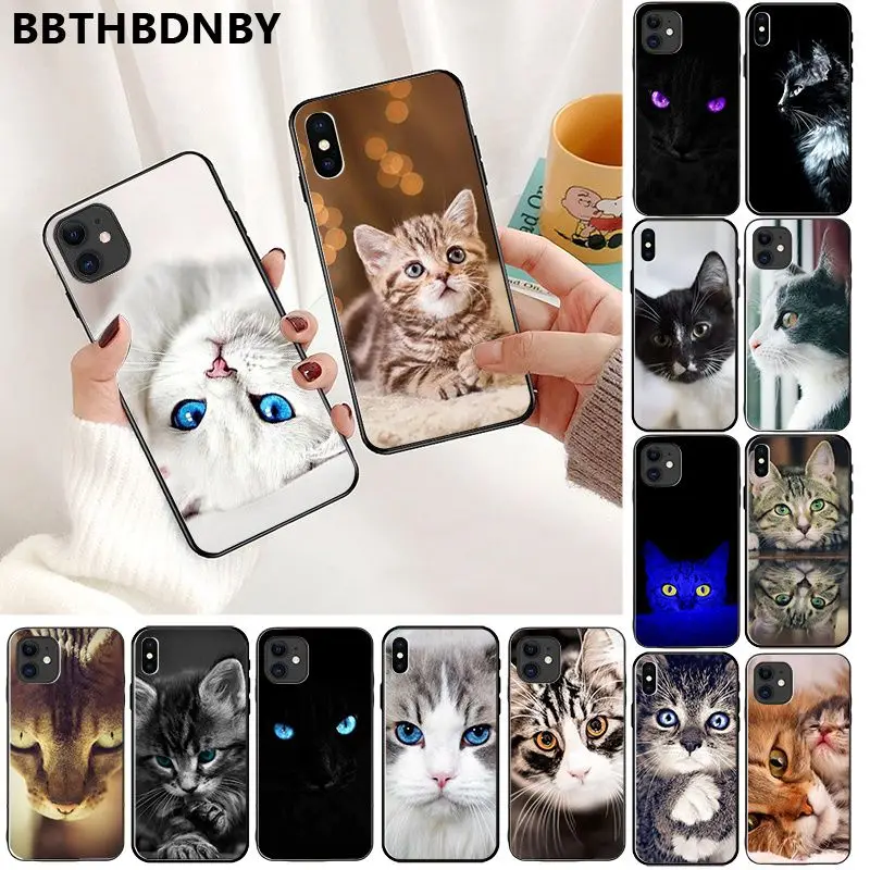 Милый черный кошачий глаз новое поступление сотовый Чехол для телефона iPhone 11 pro XS