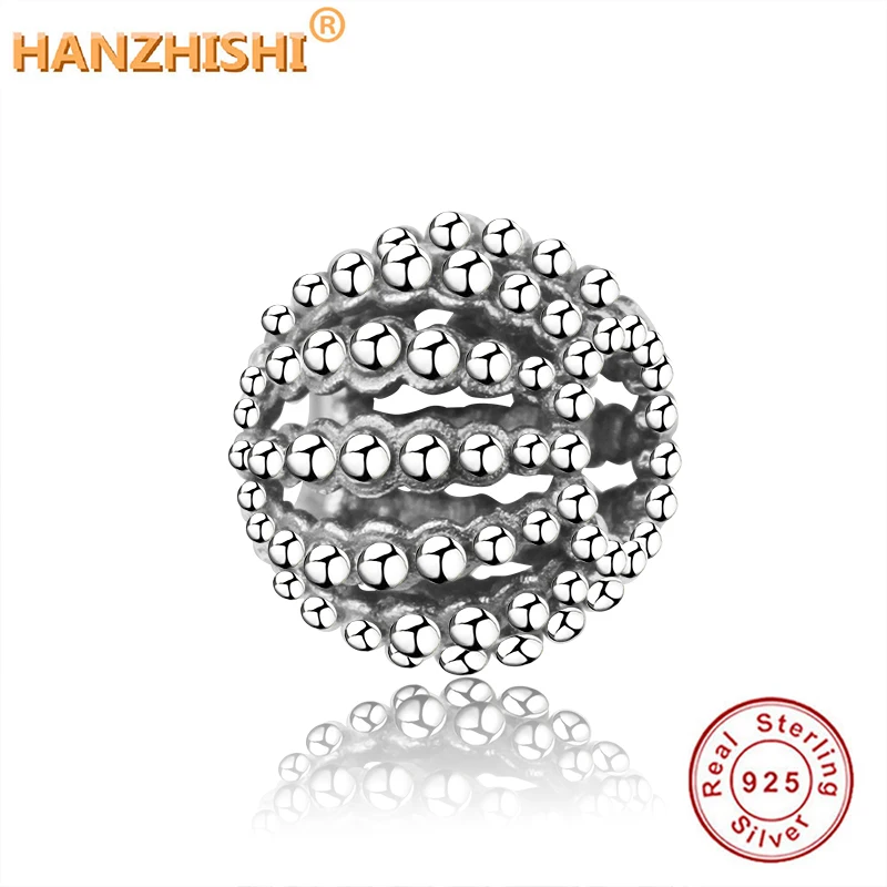 

925 Sterling Silver Beaded Openwork Charm Fit Original Pandora Charm Bracelet Valentine's Day Gift Women DIY Jewelry Berloque