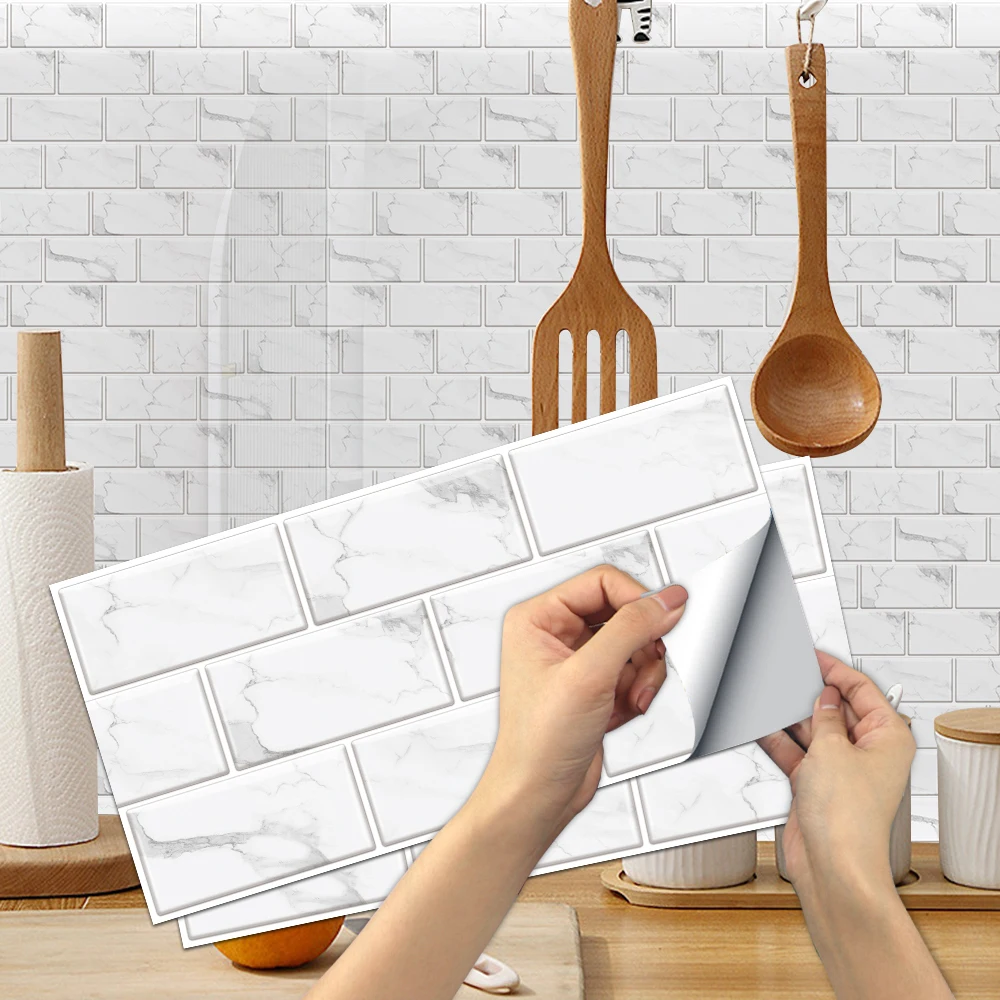 Self adhesive Antique Rectangular Wall Tile Bathroom Waterproof Wall