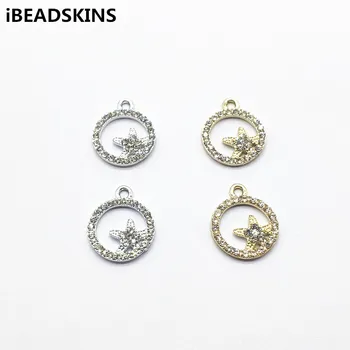 

New arrival!20x17mm 100pcs Zinc Alloy Rhinestone Round shape Charm for Earrings parts,hand Made Earrings Findings Jewelry DIY