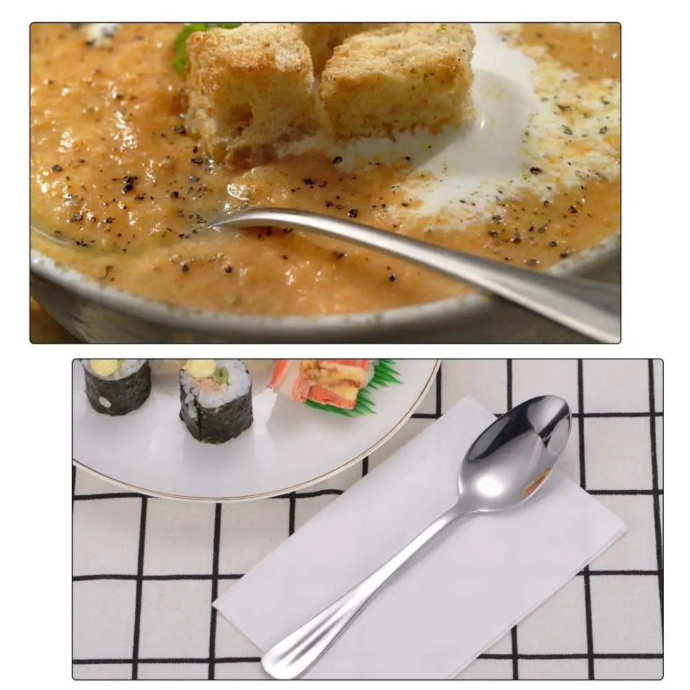 1PCS 7.2inches Hot-sale Stainless Steel Dessert Spoon Mirror Polished Modern For Home Kitchen