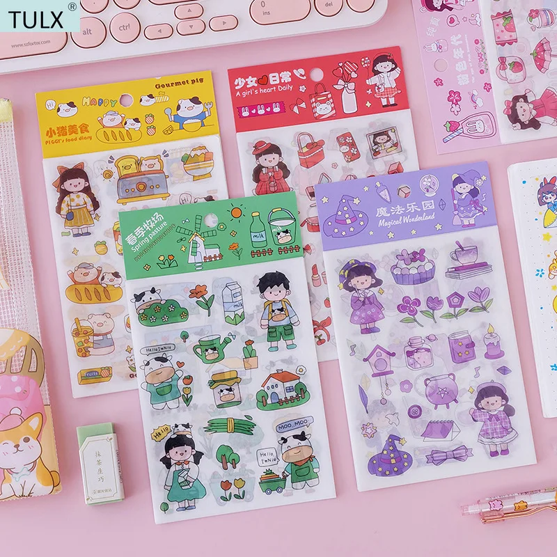 TULX cute stickers stationery stickers kawaii cute stationery kawaii  stickers art supplies cute stickers - AliExpress