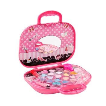 

Girl Performances Princess Cosmetics Tote Gift Kit Simulation Makeup Box Set Traveling Eyeshadow Non-toxic Children Toy Party