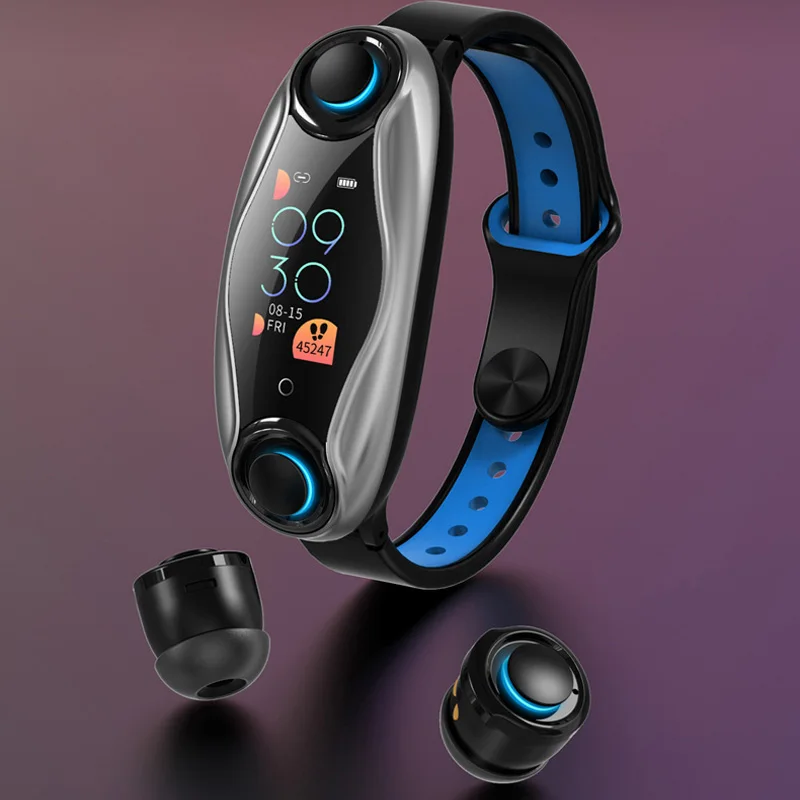 T90 фитнес-Браслет беспроводные bluetooth-наушники 2 в 1 Bluetooth 5 0 чип IP67