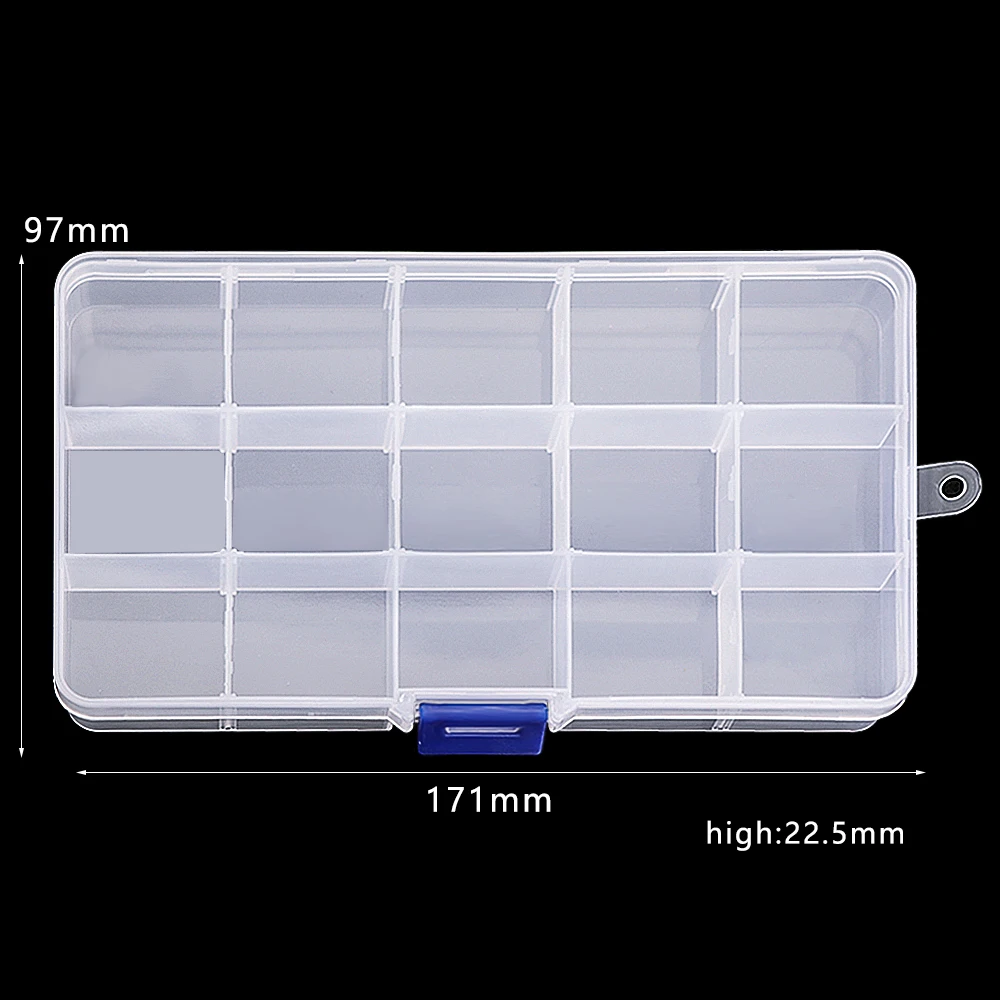 Transparent nail art empty storage case box rhinestones gems DIY jewelry accessories plastic organizer box manicure tool 1Pcs