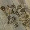 KiWarm Vintage Antique Bronze Skeleton Keys Fancy Heart Bow Pendant Necklace Hanging Decor Old Look DIY Craft Retro Keychains ► Photo 3/6