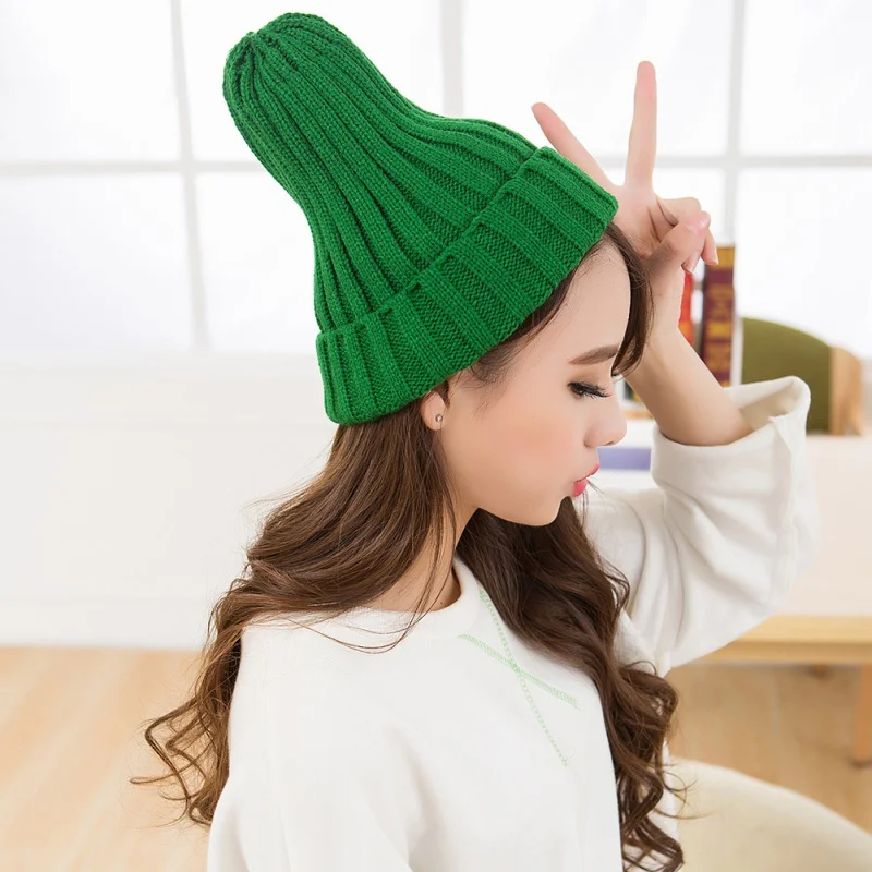 Hat Female Unisex Cotton Blends Solid Warm Soft HIP HOP Knitted Hats Men Winter Caps Women's Skullies Beanies For Girl Wholesale