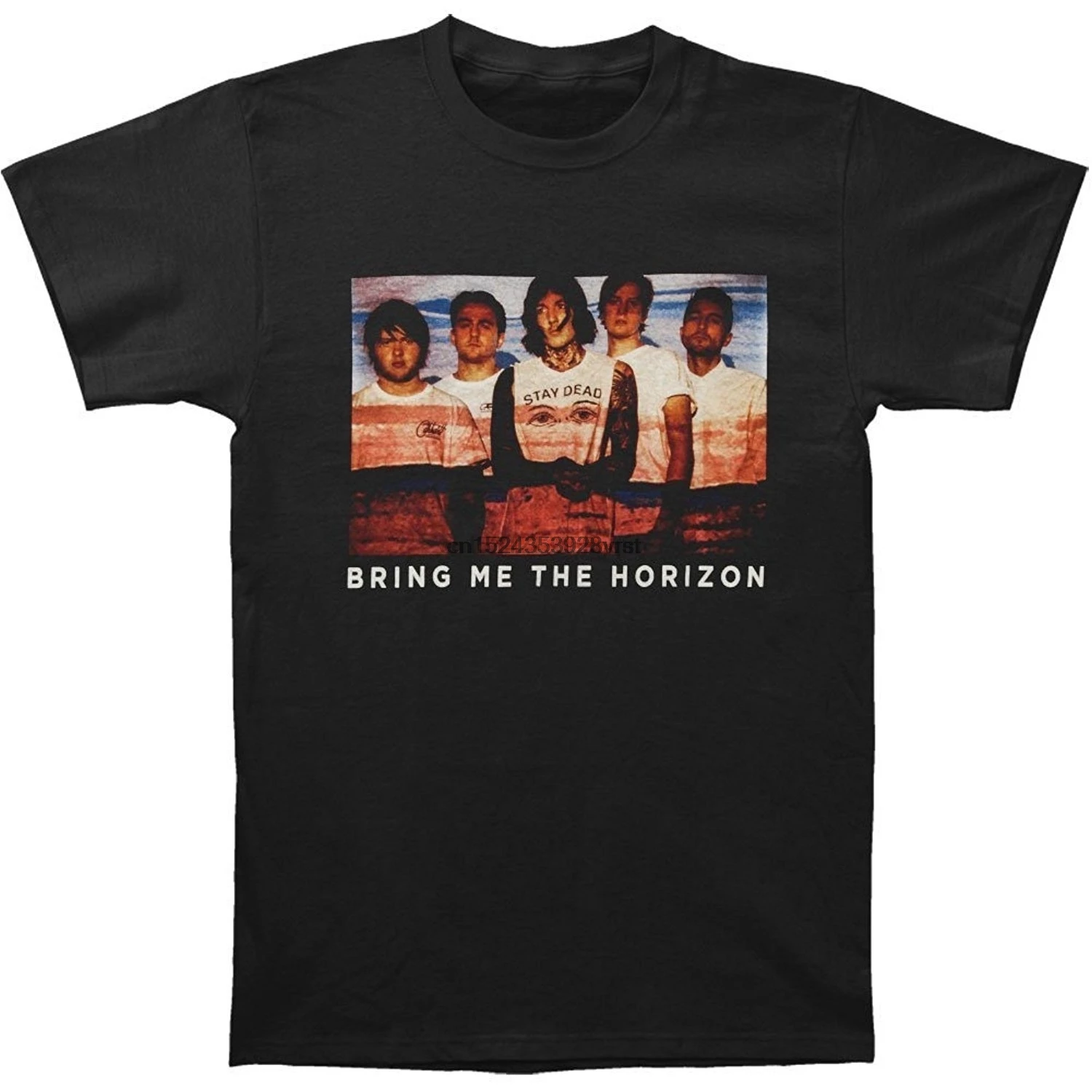 

Fashion Retro Pattern Photo Bring Me The Horizon T-shirt Top Quality T Shirts Men O Neck Top Tee Summer Cotton T-Shirt Fashion