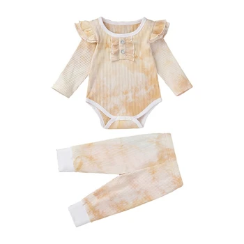 

Baby Clothes Newborn Baby Romper Sets Tie Dye Romper Long Sleeve with Pants Infants Clothes 2pcs Suits Baby Outfits Set 0-12M