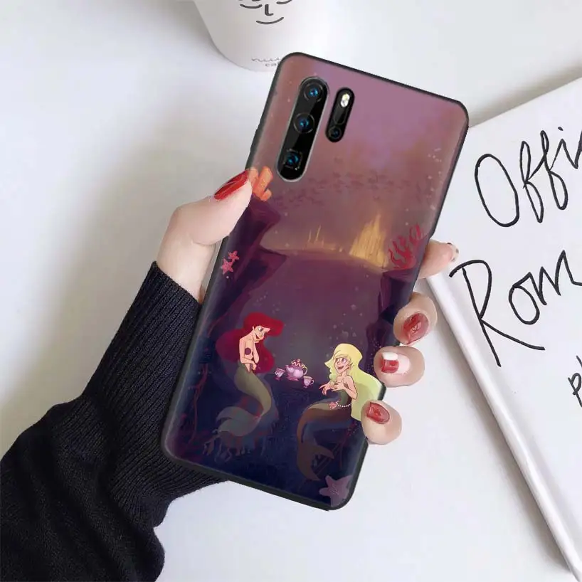 Ариэль маленькая Русалка Черный Coque чехол для huawei mate 30 20 10 P30 P20 P10 Pro Lite P Smart Z мягкий чехол для телефона - Цвет: BS061-6