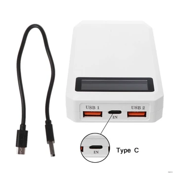 

(No Battery) Dual USB QC 3.0 + Type C PD Output 3x 18650 Batteries DIY Power Bank Box Holder Case Fast Charger For Mobile Phone