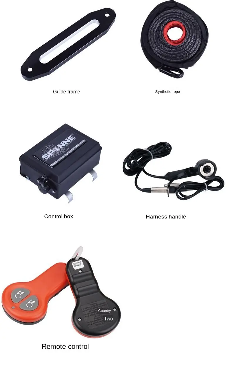 12,000 lb nylon winch Spider Winch 12000 Pounds Portable Self-rescue Off-road 12V Vehicle-mounted 12000 Electric Winch