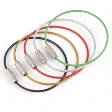 5PC drut ze stali nierdzewnej brelok kabel liny brelok brelok 5 kolory kluczy pierścienie łańcucha kobiety mężczyźni biżuteria