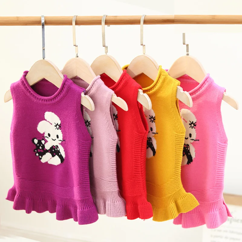 

2019 baby kid children sweater vest casual animal pattern sleeveless pullover sweater vest for gilr autumn outwear clothes