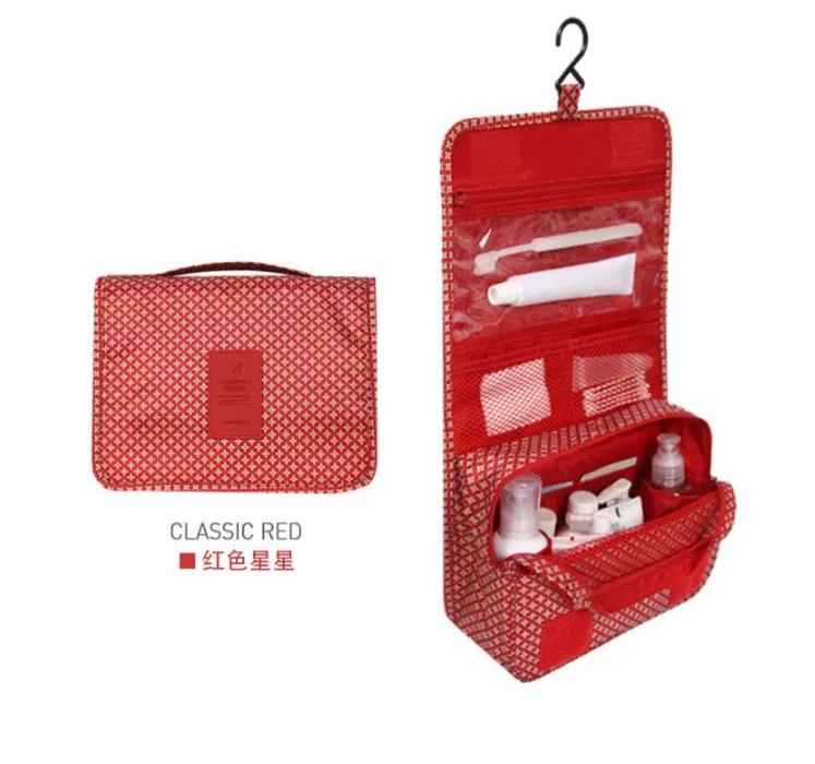 Красный New Portable Travel Cosmetic Storage MakeUp Bag Folding Hanging Toiletry Case Wash Organizer Pouch Storage - Цвет: Красный