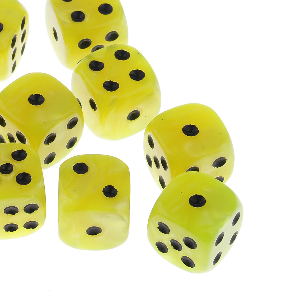 10 Pieces Plastic 6-sided Digital Dice D6 for Party Bar Table Game Accessory Gaming Dice Birthday Parties Board Game